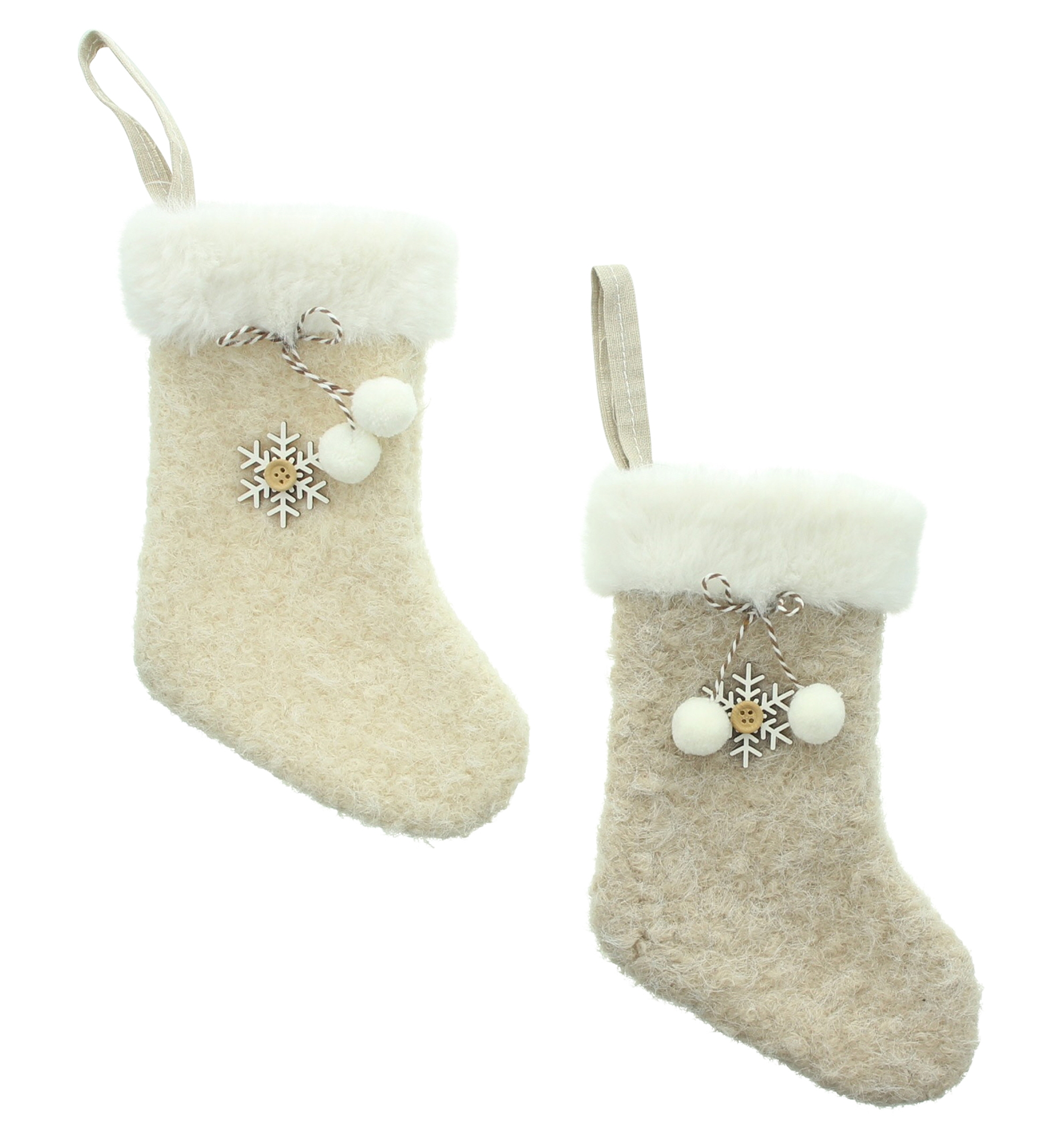 Acheter Lot de 2 suspensions "chaussette douillette"  dans la boutique en ligne de Frank Flechtwaren pour Décorations pour sapins de Noël